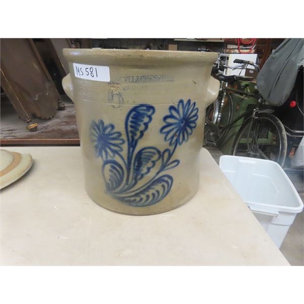 6 Gal Salt Glazed Crock - Hubdell & Chesebro