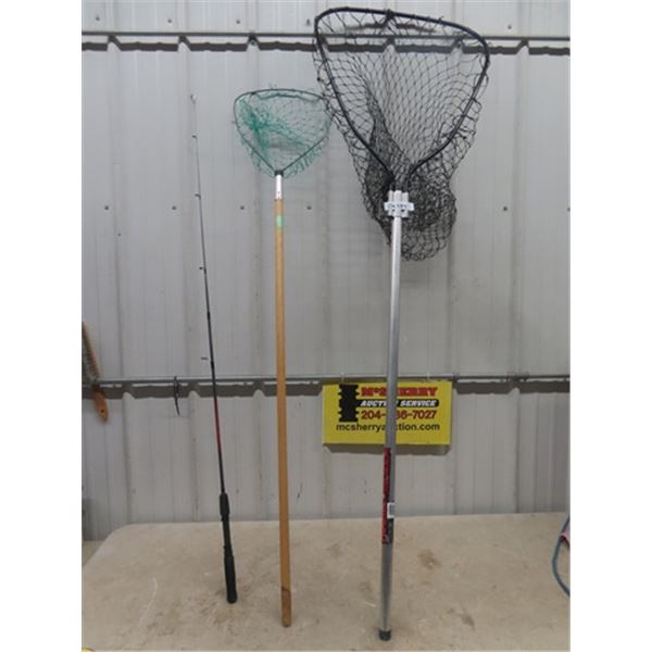 2 Fishing Nets & Fishing Pole