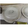 Image 2 : Large Coleman Cooler, 3 Damaged  Crock Lids, Stonebridge Folding Lantern, Lamp Shade