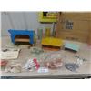 Image 1 : Marx Tin Barn Set with Original Box - Lots of Parts, Animals + Crop Pieces