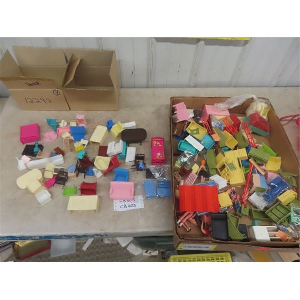 Massive Lot of Plastic Doll House Furniture