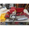 Image 1 : Small toolbox with some Tools, Gas Can, GM Tail Light, Headlight Bezel