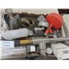 Image 2 : Tool Box with Pipe Wrenches, Small Drain Snake, Tie Down Strap & Assorted Plumbing Supplies