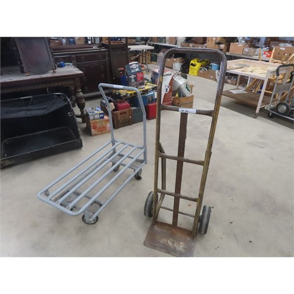 Solid 4 Wheel Moving Cart & 2 Wheel Hand Truck Dolly