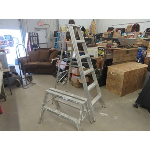 6' Aluminum Step Ladder & 23  Aluminum Saw Horse