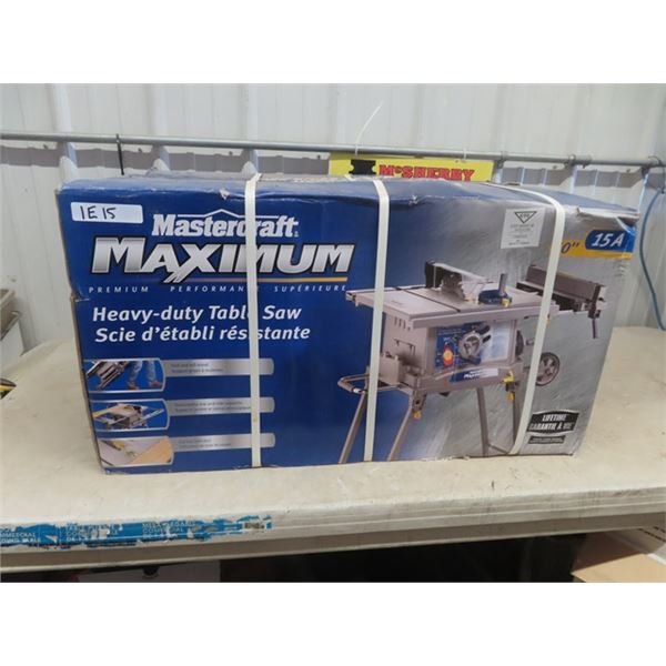 New in Box - Mastercraft Maximum Heavy Duty 10" Table Saw 15 Amp