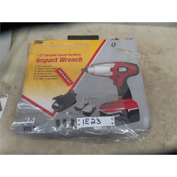 New- Tool Shop 1/2" Variable Speed Battery Operated Impact Wrench