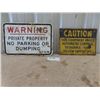 Image 1 : Warning Private Property Double Sided 12" x 18" & Caution Sign 10" x 14"