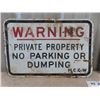 Image 2 : Warning Private Property Double Sided 12" x 18" & Caution Sign 10" x 14"