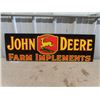 Image 1 : Modern John Deere Embossed Tin Sign 13" x 42"