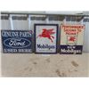 Image 1 : Modern Tin Signs; 2 Mobilgas & Ford Parts - All 12" x 16"