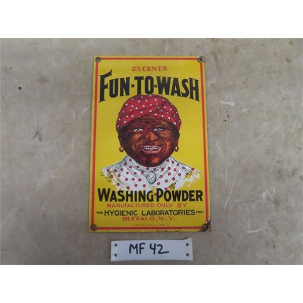 Modern Porcelain - Fun to Wash Washing Sign - Ande Rooney 1986 6.5" x 10"