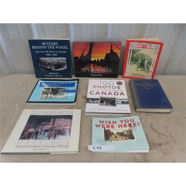 8 Coffee Table Books - Eaton Reprint Catalog- Winnipeg Interest Books, 100 Photos that Change Canada