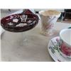 Image 2 : Miscellaneous Lot ; Trays, Cup + Saucer, Candy Dish, Small Vases plus more