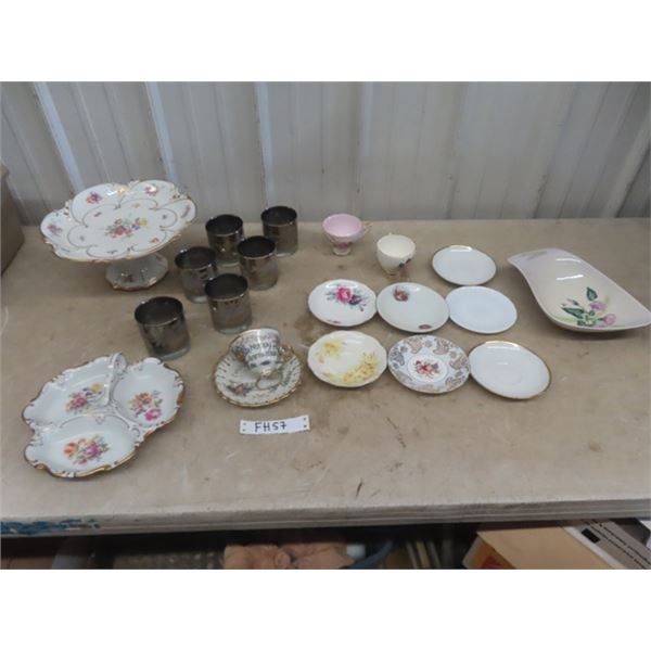 Lot of Miscellaneous Dishware; Saucers, Glasses plus more