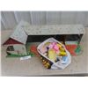 Image 1 : Large Tin Doll House with Bag of Plastic Furniture