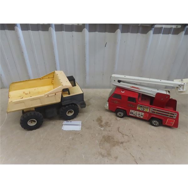 2 Tonka Trucks; Aerial Truck & Dump Truck