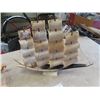 Image 2 : Carved Sailboat, Bottle Opener, 2 Wooden Art Items Clock Candle Holder, Wooden Cow Figure