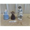 Image 1 : 2 Girl Figurines- China/ 1 Ceramic Angel Bell