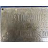 Image 2 : Canadian Westinghouse Brass Transformer Plate 7" x 12"
