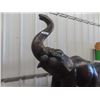 Image 2 : Large Leather Covered Elephant Statue - 54" to Tip of Nose 40" Long - Missing Tusks