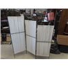Image 1 : 3 Panel Folding Room Divider - Wrought Iron + Cloth