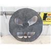 Image 5 : Plastic Light Up Blow Mold Pumpkin 17" x 17" x16" & Wooden Pumpkin Decoration