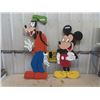 Image 1 : 2 Wooden Cut Outs; 48" Goofy + 41" Mickey Mouse