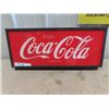 Image 1 : Coca-Cola Light Up Sign 10" x 23" -Metal Casing with Plastic Face - Missing Plug End