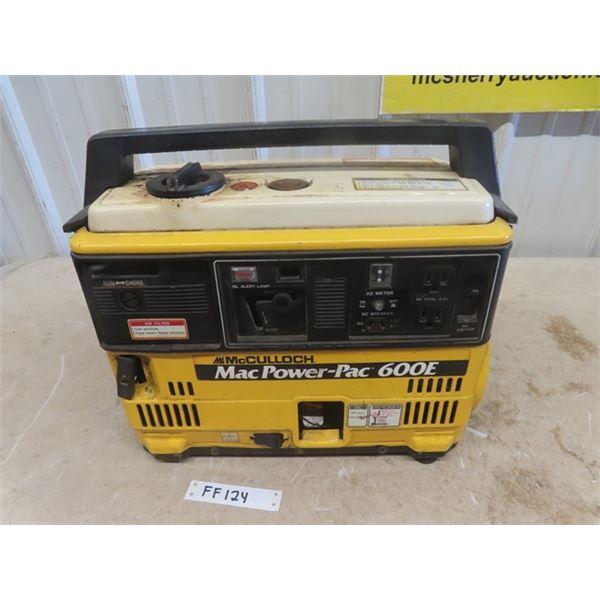 McCulloch 600E Portable Generator 600 Watt- Does not work from sitting