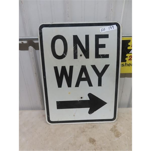 One Way Metal Traffic Sign  18" x 24"