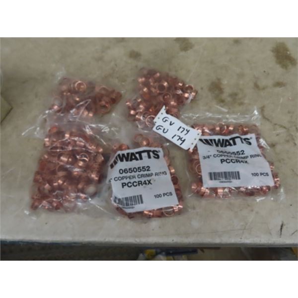 500 New Copper Crimp Rings