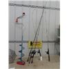 Image 1 : 5 Fishing Rods, Reels & Ice Auger