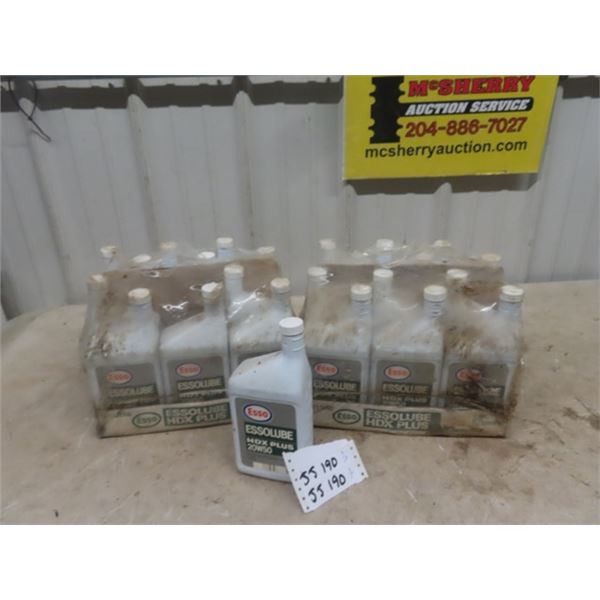 24 New Sealed Esso, HDX Plus, 20W50 Engine Oil - 24 Litres