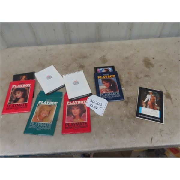 5 Playboy Calendars - 4 With Sleeves; 1977, 1985, 1986, 1987, 1988