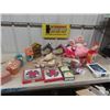 Image 1 : Christmas Pie Frames + Dish, Vintage Dolls, Craft Displays, Curling Iron plus more