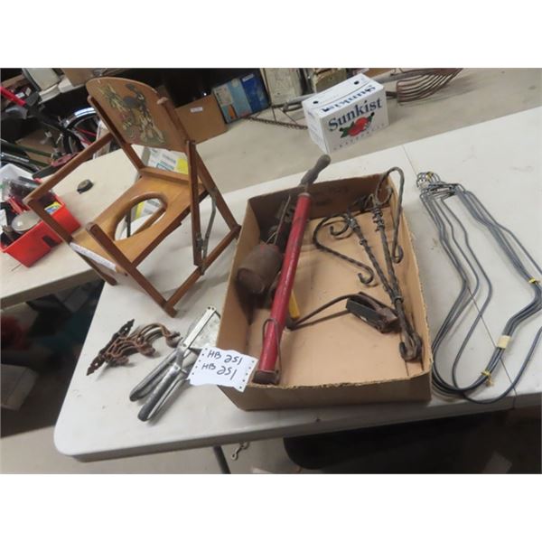 Party Chair, Metal Hooks, Wrought Iron, Sock Stretcher plus more