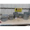 Image 1 : 5 Galvanized Pails + Tubs