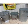 Image 2 : 5 Galvanized Pails + Tubs