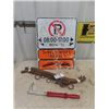 Image 1 : Metal No Parking Street Sign 18" x 24", Set of Horse Hames, Nail Puller