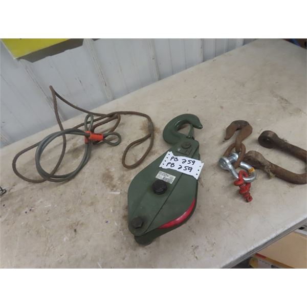 3 Ton Snatch Block + Cable Chokers + Clevis