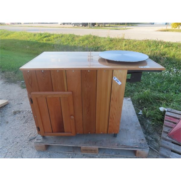 Homemade Potters Wheel on Cabinet with Clay & Accessories