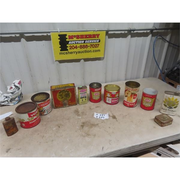 Household Product Tins; Cigarette, Peanut Butter plus more