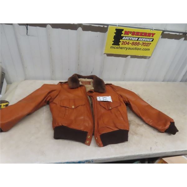 William Barry Sz 44 Leather Bomber Jacket