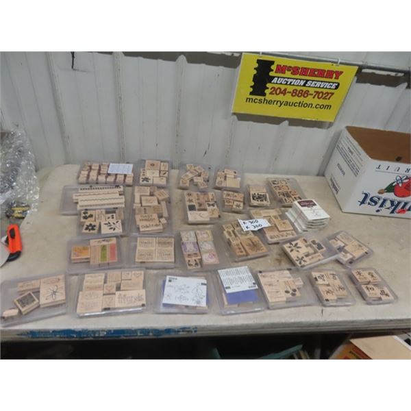 25 Sets of Stampin Up! Rubber Stamps & 5 New Sealed Ink Pads