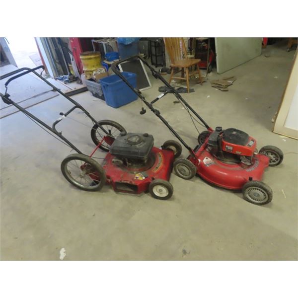 2 Push Gas Mowers - NOT Running ; 1) 4 HP Mastercraft, 1) 5 HP