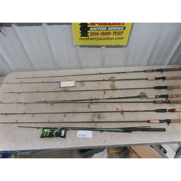 8 Fishing Rods - NO Reels