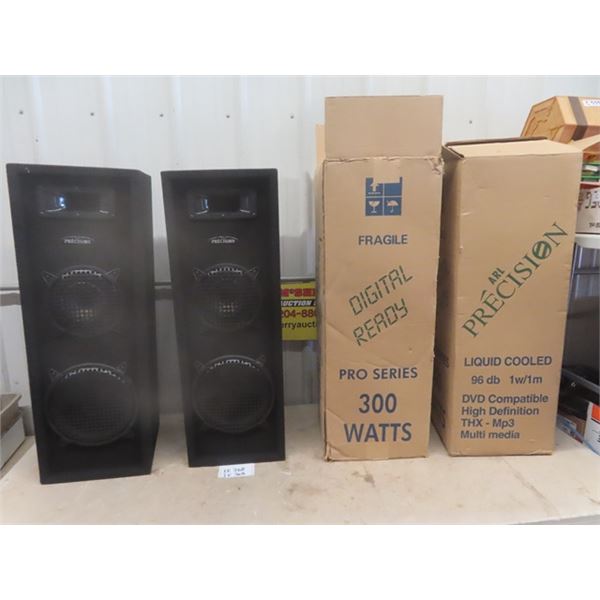 ARL Precision 300Watt Digital Ready Liquid Cooled Pro Series Speakers- New in Boxes 35" Tall