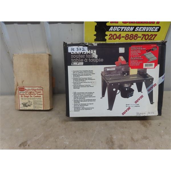 Craftsman Router Table - New in Box & Sears/ Craftsman Router Edge Guide + Contour Finger - New in B