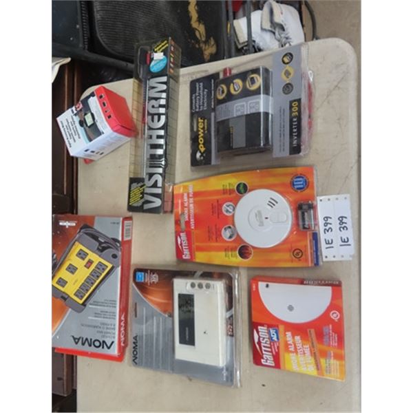 Noma Power Outlet, Noma Programable Thermostat, Smoke Alarms, Power Inverter plus more - New in Pack